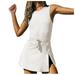 Women s Casual Loose Short Sleeve Long Dress Romper Tennis Dress Built In Shorts Open Backless Jumpsuits Athletic Dresses Casual Loose Flowy Swing Shift Dresses
