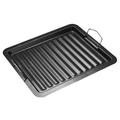 Non-Stick BBQ Grill Pan Grill Plate Outdoor Charcoal Grill Plate Iron Plate Grill Tool (Black)