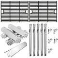 Hisencn Grill Parts for Home Depot Nexgrill 4 Burner 720-0830H 720-0783E 5 Burner 720-0888N 720-0888 Gas Grill Models 304 Stainless Steel Grill Burner Heat Plate Cast Iron Grill Grates
