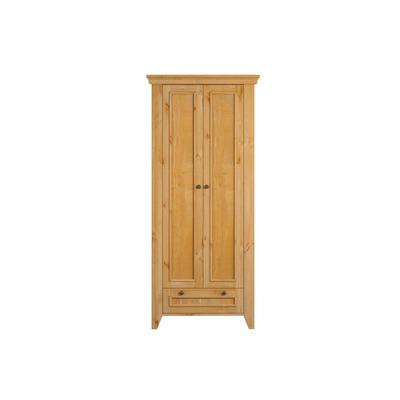 Garderobenschrank HOME AFFAIRE "Skandinavia", beige (natur), B:85cm H:192cm T:38cm, Massivholz, Schränke, Massivholz, 2-türig, mit Schubkasten und seitlichen Hängemöglichkeiten Image