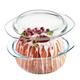 SinHi Glass Casserole Dish With Lid Round, 1.5L Glass Casserole Dish Oven Safe, Glass Casserole Bowl, Glass Casserole Dish With Lid Oven Safe / Freezer Safe, Round Glass Casserole Dish With Lid With