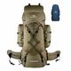 TRAWOC 95L Internal Frame Travel Backpack with Detachable Daypack/Camping Hiking Trekking Bag Rucksack BHK007 (Olive green)