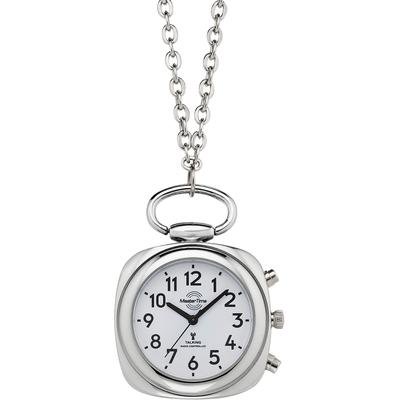Kettenuhr MASTER TIME "Sprechende Kettenuhr, MTUA-10810-12M", silber (silberfarben), Taschenuhren, Damen, Quarzuhr, Damenuhr, Funkuhr, Schwesternuhr Image