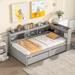 Twin Size Storage Platform Bed Frame w/ L-shaped Bookcases, Drawers for Kids, Girls, Boys Space-Saving/No Box Spring Required