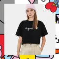 T-shirt à manches courtes et col rond pour femme haut décontracté basique simple logo imprimé
