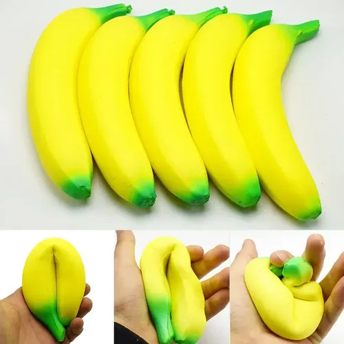 Anti-Stress Squishy langsam steigende Jumbo Squishy Bananen spielzeug Kneten Obst Squeeze Spielzeug