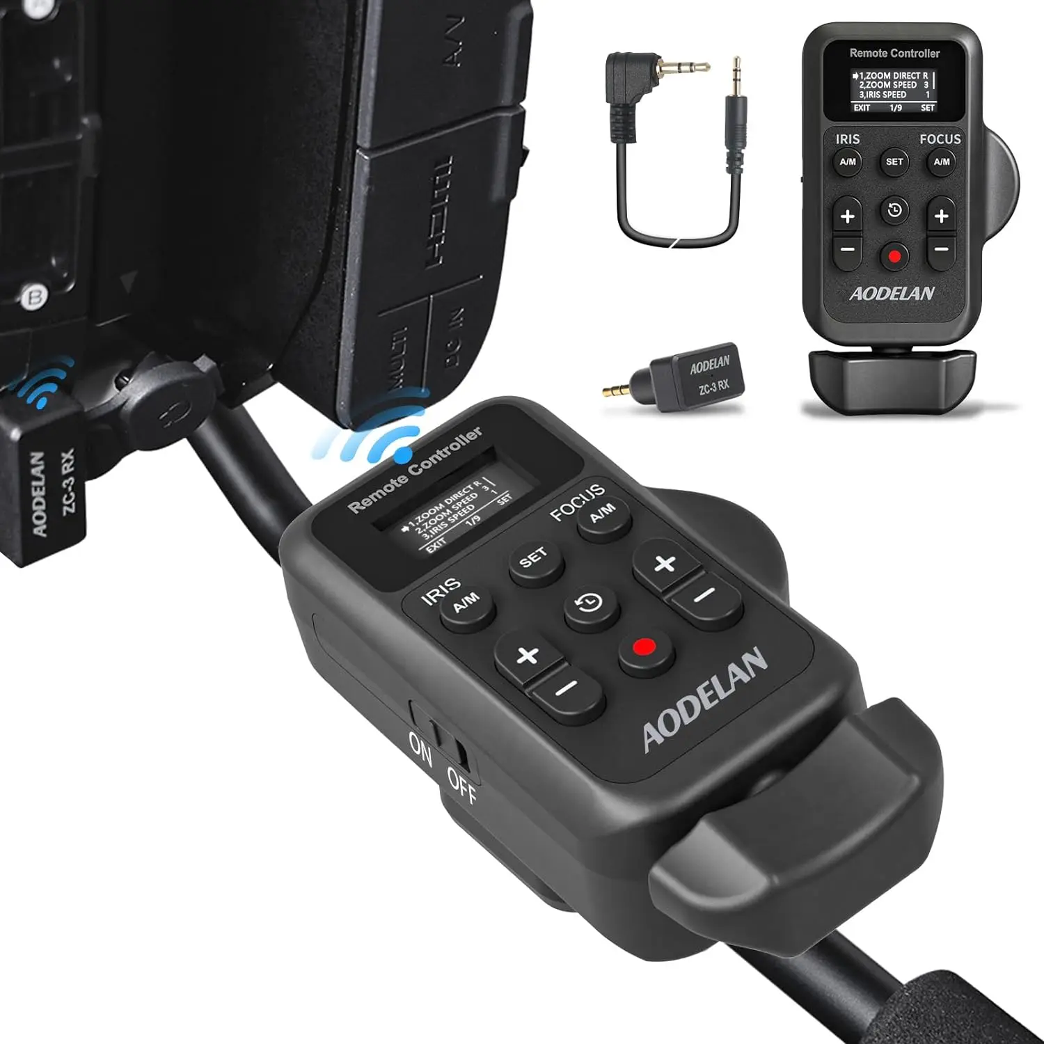 AODELAN Aktualisierter ZC-3 Wireless Camcorder LANC 2,5-mm-Kamera-Fernbedienung für Sony Canon Video Zoom, Focus, IRIS und Aufnahme Image
