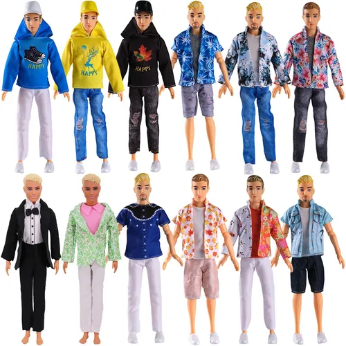 Puppen kleider Ken Puppen kleider Hoodie Sportswear Hemd Mantel Outfit Set Puppen zubehör verkleiden