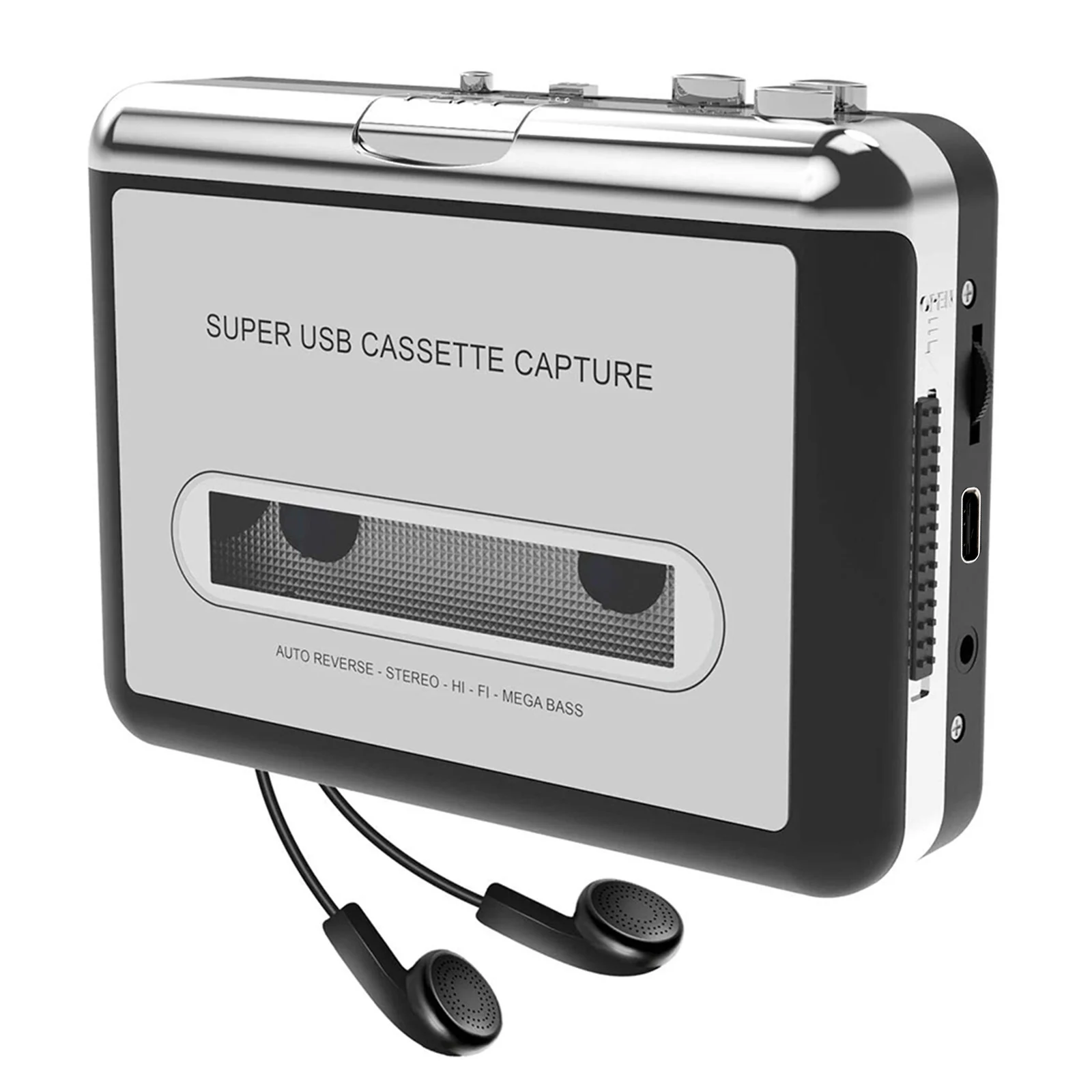 USB-Kassetten-Capture-Kassetten-zu-MP3-Konverter in Computer-HiFi-Klangqualität Mega-Bass-Audio-Musik-Player mit Kopfhörer Image