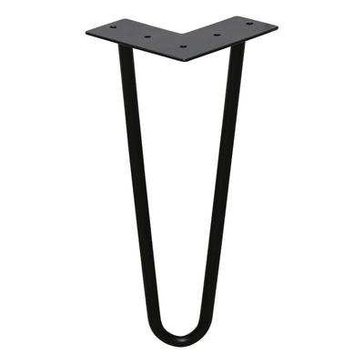 Hengda - 4er Set Hairpin Legs, 20 cm, schwarz, 2 Streben Tischbeine Image