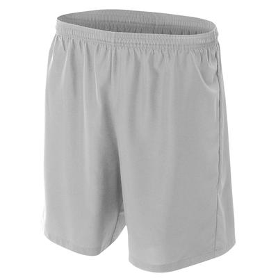 A4 NB5343 Youth Woven Soccer Shorts in Silver size XS | Polyester A4NB5343
