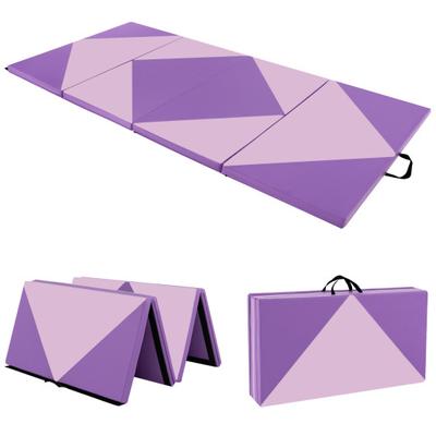 Costway 8 Feet PU Leather Folding Gymnastics Mat w...