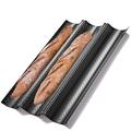 moules à baguette antiadhésifs pour la cuisson du pain français plaque de boulangerie perforée pour 3 pains baguettes moules à pain perforés pour la cuisson plaque de cuisson pour four grille-pain à 3