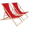 Set di 2 sedie a sdraio in legno Chilienne - 107 x 56,5 x 81 cm - Rosso