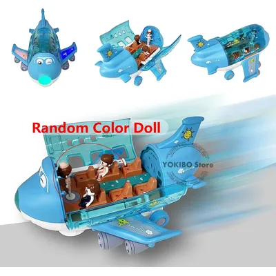 Kids Airplane Toy Bump Go Airplane Toy with Lights Sounds Play Vehicle Toys for Boys Girls Play