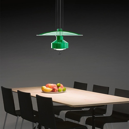 LED-Pendelleuchte, Kücheninsel, hellrot, modernes Einzeldesign, lackierte Metalloberflächen, traditionell, klassisch, nordischer Stil, 110–240 V Image