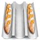 Nonstick Baguette Pans for French Bread Baking Perforated 3 Loaves Baguettes Bakery Tray Perforated Loaf Pans for Baking 3 Waves Toaster Oven Baking Tray