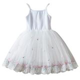 Toddler Girls Sleeveless Embroidered Flowers Prints Tulle Princess Dress Dance Party Dresses Clothes Beautiful Fashionable Loose
