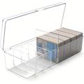 Trading Card Storage Box, Plastic Playing Card Case With Removable Dividers