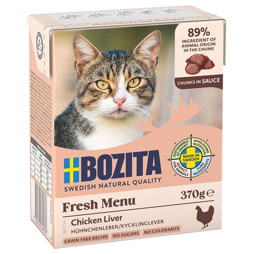 Sparpaket: 24x370g Bozita Tetra Häppchen in Soße mit Hühnchenleber Katzenfutter nass