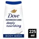 Dove Advaned Care Body Wash Deeply Nourishing Skin Natural Nourishers 225ml