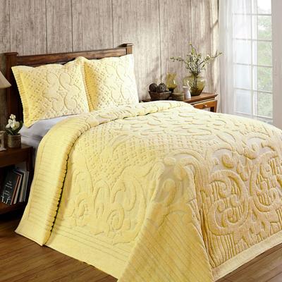 Ashton Collection 100% Cotton Medallion Bedspread Set by Better Trends in Yellow (Size KING)