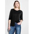 3/4-Arm-Shirt CECIL Gr. XS (36), schwarz (black) Damen Shirts Jersey in Unifarbe