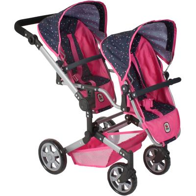 Puppen-Zwillingsbuggy CHIC2000 "Linus Duo, Konfetti" Puppenwagen konfetti Kinder Puppenwagen -trage
