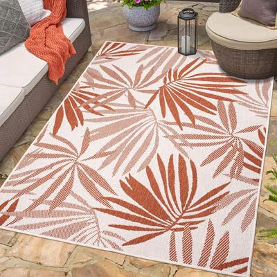 Outdoorteppich CARPET CITY "DUO RUG 5771", rot, B:160cm H:5mm L:230cm, Obermaterial: 100% Polypropylen, Teppiche, Wendeteppich Wetterfest In- & Outdoor, Balkon, Terrasse, Wohnzimmer Image