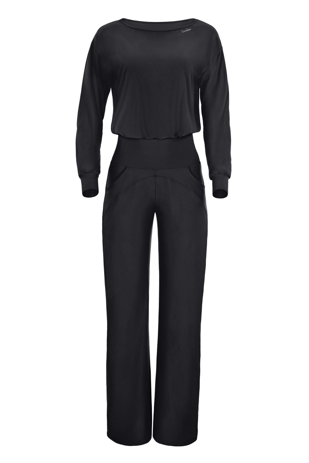 Jumpsuit WINSHAPE "JS101LSC", Damen, Gr. S, Normalgrößen, schwarz, 85% Polyester, 15% Elasthan, Rundhals, Overalls Jumpsuit, Functional Comfort