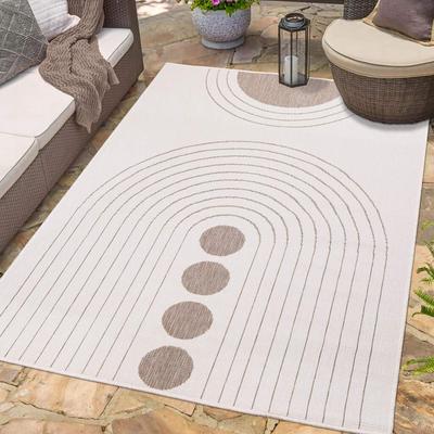 Outdoorteppich CARPET CITY "DUO RUG 5739", beige (creme), B:200cm H:5mm L:290cm, Obermaterial: 100% Polypropylen, Teppiche, Wendeteppich Wetterfest In- & Outdoor, Balkon, Terrasse, Wohnzimmer Image