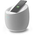 Belkin SoundForm Elite Hi-Fi Smart Speaker mit drahtlosem Ladegerät (sprachgesteuerter Bluetooth-Lautsprecher mit Amazon Alexa, Tontechnik von Devialet, geeignet für AirPlay2) – Weiß