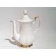 Royal Albert Val D'or bone china coffee pot, white and gold coffee pot, one and a half pint coffee pot, Val D'or first quality china