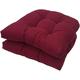 AALLYN Outdoor Seat Cushions Set, 2pcs 19x19inch Waterproof Chair Seat Cushion, Patio Furniture Cushions, Tufted Chair Pad for Wicker Chair(Color:Winered)