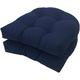 AALLYN Outdoor Seat Cushions Set, 2pcs 19x19inch Waterproof Chair Seat Cushion, Patio Furniture Cushions, Tufted Chair Pad for Wicker Chair(Color:Navyblue)