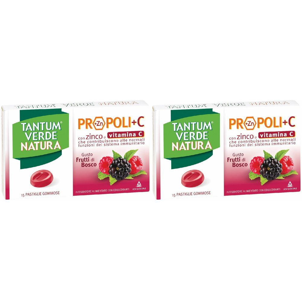 Angelini Tantum® Verde Natura Propoli+C gusto frutti di bosco 2x15 pz