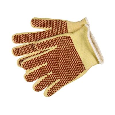MCR Safety Cut Pro Heavy Weight Kevlar Cotton Cut Resistant Work Gloves 2 Sided Nitrile Blocks Russet/Yellow Large 9470K