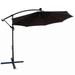 10 ft Outdoor Patio Umbrella Solar Powered LED Lighted Sun Shade Market Waterproof 8 Ribs Umbrella with Crank and Cross Base