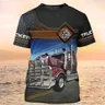 Maglietta grafica per camionista per uomo maglietta per camionista a maniche corte con stampa 3D