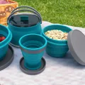 3 stücke Silikon Folding Wasserkocher Schüssel Tasse Set Tragbare Faltbare Kochendem Wasser Topf
