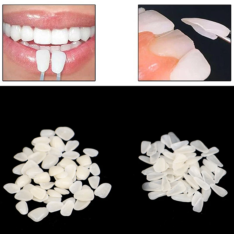 60pc zahn ärztliche ultra dünne White ning Veneers Harz Porzellan Materialien temporäre Zähne obere vordere White ning Zahn folie (kein Kleber) Image