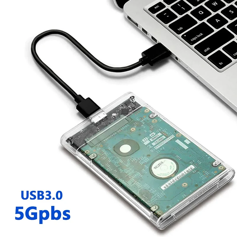 USB 3,1 SSD-Gehäuse 2,5 Zoll Typ C HDD-Festplatten gehäuse mit 5 Gbit/s Übertragungs geschwindigkeit mobiles externes Gehäuse Festplatten boxen Kabel Image