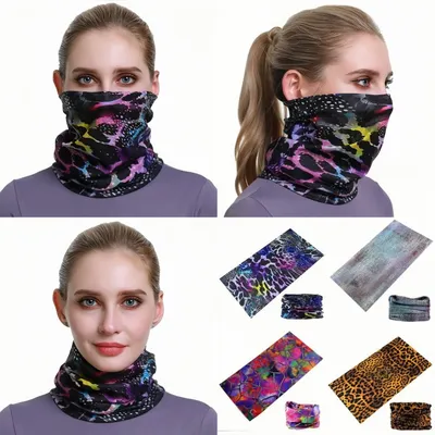 Schöne Leoparden muster Kopfschmuck deporte Sport Gesichts maske für Frauen Radfahren Bandanas Rohr Image