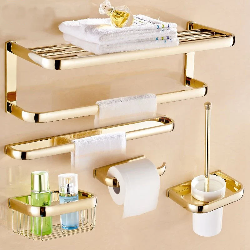 Ensemble de matériel de salle de bains en or de luxe, porte-serviettes, porte-papier hygiénique, crochet de barre à serviettes, porte-brosse de toilette, ensemble d'accessoires de salle de bains