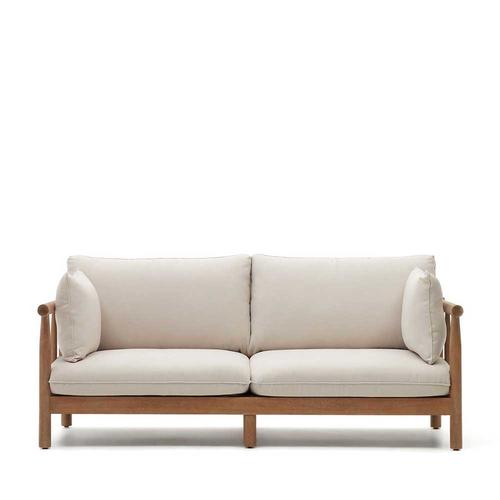 Sofa für Haus und Garten aus Eukalyptusholz Webstoff