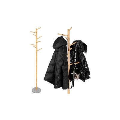 Springos - Kleiderständer Jackenständer Mantelständer Baum-Optik 182 cm mit 8 Haken Marmorfuß Image