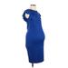 A Pea in the Pod Casual Dress Cowl Neck Short Sleeve: Blue Dresses - Women's Size Small Maternity