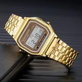 New Digital LED Watch For Men Multifunction Alarm Electronic Clock Waterproof Simple Men Women Stopwatch LED Watches Clocks Gold
