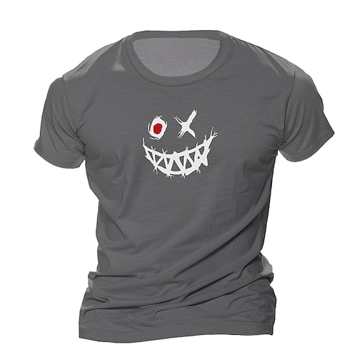 Homme Grimace Visage Emoji T-shirt Manche Courte T-shirt Impression 3D Col ras du cou Chemise Mode Designer Athleisure Rue Occasionnel Quotidien Noir Bleu Vert Été Printemps Vêtement Tenue S M L XL