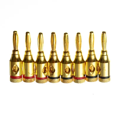 8/20pcs 4mm 24k Gold Plated Banana Plugs Wire Cable Connectors Musical For Speaker Amplifier Adapter